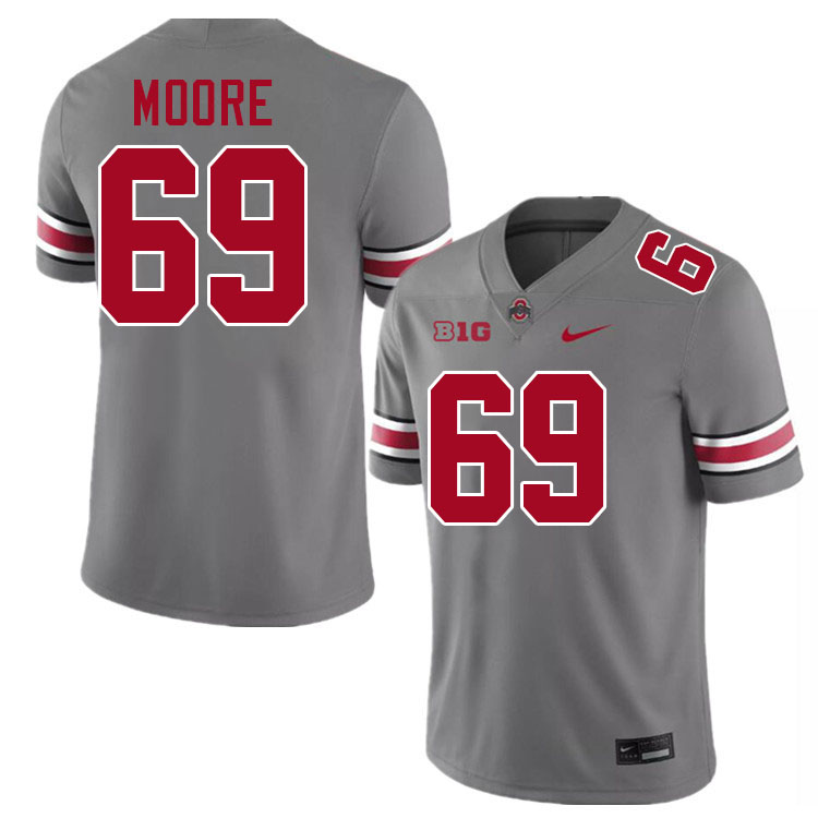 Men #69 Ian Moore Ohio State Buckeyes College Football Jerseys Stitched-Grey